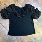 Marc Anthony Marc New York Black Ruffle Sleeve V-Neck Medium Photo 3