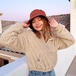 Zaful ✨ Women's Faux Fur Half Zip Fuzzy Sweatshirt Warm Fleece Crop Sherpa ✨ Photo 0