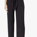 Tribal Wide Leg Pleated Pant with Sash in Black size L Size L Photo 0