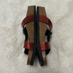 Birki’s Red Metallic Croc Embossed Strappy Slide Sandals Size 9 Photo 1