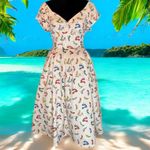 Dolly and Dotty Lily Stiletto Print Off Shoulder Dress Size 16 White Photo 5