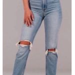 Abercrombie & Fitch Abercrombie The Ankle Straight Ultra High Rise Distressed denim Jeans light wash Photo 0
