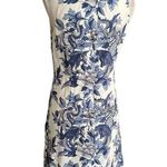 Lauren Ralph Lauren Asian Inspired Dragon Chinoiserie Print Dress 100% Silk Blue Size 4 Photo 1