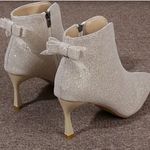 Glitter Booties White Size 8 Photo 3
