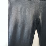 Spanx  Foiled Black Snakeskin Leather Leggings Size L Photo 4