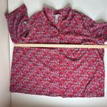 Catherines  Paisley Button Front Shirt Size 4X Red Lightweight Comfy Office Boho Photo 6