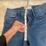 Free People Straight Leg Jeans Stretch Denim Raw Hem Medium Blue Wash 27x 26 Photo 6