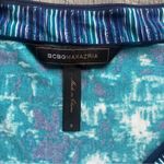 BCBGMAXAZRIA Womens Tunic Top Size Small Cyan Combo Draped Blue Multi Sleeveless Photo 5