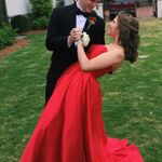 Betsy and Adam Red Prom Dress Photo 0