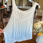 Aeropostale Live Love Dream Tank Hombre Tassel Crop White Blue Womens M Long Side Arm Slits Photo 7