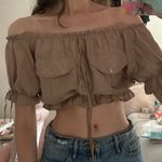 Reformation Vintage Off The Shoulder Shirt Photo 0