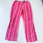 Victoria's Secret pink pajama bottoms flannel striped XS Photo 2