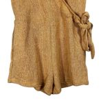 fab'rik NWT  Reese Knit Romper Womens L Mustard Yellow V-Neck Tie Waist Earthy Photo 1