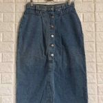 Vintage 90’s No Excuses long denim jean Midi skirt With Front Snaps Women’s 11 Blue Size undefined Photo 0