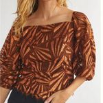 Anthropologie NWT Eva France Shine Copper Lace Puff Sleeve Blouse Photo 3