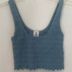 Me to We  blue lettuce edge crop top size S Photo 0