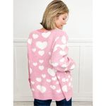 BiBi Cozy Oversized Pink Heart Cardigan Photo 3