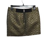 Topshop metallic gold & black embroidered/quilted miniskirt zipper accents, 4 Photo 2