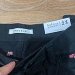 PacSun Nwt  Rose Embroidered Black High Waisted Straight Leg Jeans 23 Photo 3