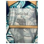 SanSoleil Top Womens Small Green Leaf Print Quarter Zip UPF 50 Pullover Golf Blue Photo 3