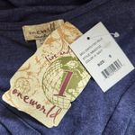 One World Navy Knit Top with Twist Accent NWT Size Small Dark Blue Top Photo 6