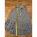 LOGO By Lori Goldstein  Stripe Button Down Ruffled Hem Tank Top Size XS Photo 3