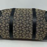 CELINE Vintage Macadam Boston Bag – Triomphe Horse Carriage Logo, Navy Canvas Photo 8