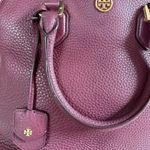 Tory Burch ROBINSON PEBBLED OPEN DOME SATCHEL Deep Berry Photo 1
