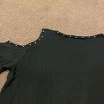 Generation Love  Women’s Black Short-Sleeve Cold Shoulder Studded Top Photo 6