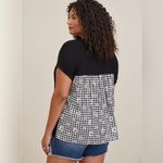 Torrid Cotton Modal Slub + Clip Dot Print Fabric Mixed Dolman Tee - 6X Photo 7