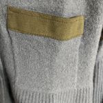 Cabela's  100% Lambs Wool Leather Elbow Patch Cardigan Size Small Gray Shawl Neck Photo 2