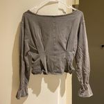 Free People Super Cute Grey Top Sweatshirt Photo 1