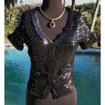 Cache Black Sequin Encrusted Jacket Top Event Lined Red Carpet New NWT $198 Photo 3