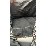 Vintage Boho Beaded Shoulder Bag Multi Color Flower 70's Fringe Festival Bag Black Photo 8