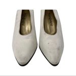Yved Saint Laurent YSL Vintage 70th Heels Pumps Satin White Almond Toe size 9 Photo 8