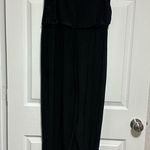 SPENSE BLACK JUMPSUIT SILVER NECK DETAIL CAGE CUTOUTS Size 14 Photo 3