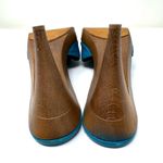 YSL YVES SAINT LAURENT turquoise leather heel slides, made in Spain, size 39 Photo 10