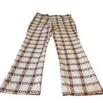 VINTAGE 1980'S GRAY AND MAROON PATTERN BOOT CUT TROUSERS (36/XL) Red Photo 8
