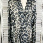 Carlisle  100% Silk Sheer Leopard Print Blouse-8 Photo 0