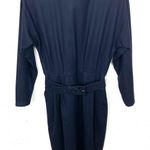 Lands' End Vintage  Wool Crewneck Dress Belted Knee Length Polyester Lined Skirt 8 Photo 0