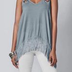 Venus blue fringed grommet accent tank size xs Photo 0