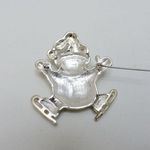 Ice skating candy cane snowman pin White Photo 5
