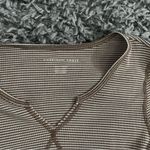 American Eagle  brown and cream striped cropped long sleeve Photo 1
