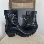 NIB RTA WOMEN SHORT COUNTRY WESTERN BLACK PATENT LEATHER BOOTS SZ 37 7 Photo 9