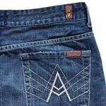 7 For All Mankind 2000's vintage "A" Pocket mid thigh denim jean skirt sz. 29" Photo 6