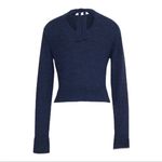 CARA CARA PAULI ALPACA WOOL CROPPED BLUE ROUND CREW NECK SWEATER S Photo 1