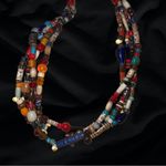 Massive 4 Strand Native American Beaded Sterling Silver Necklace Silver Photo 2