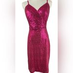 Grace Karin  Women’s S Hot Pink Sequin Glamorous Barbiecore Formal Wrap Dress Photo 5