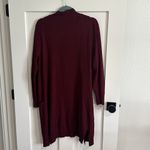 Cherish Women's Size M Open Front Longline Cardigan Sweater Maroon Red Ribbed Photo 6
