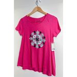 Crown & Ivy Crown & Ivy Shirt Womens Pink Short Sleeve Sequin Turtle Size XS NWT Photo 2